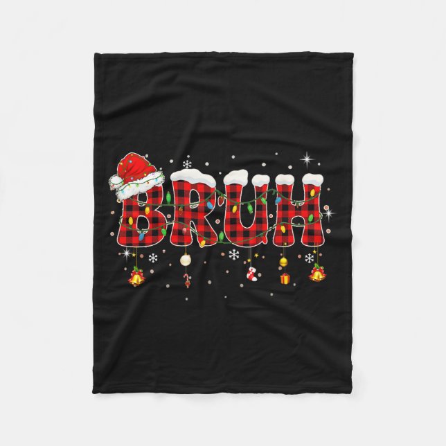 Manta Polar Bruh Funny Christmas Plaid Teens Boys Kids Xmas Pa (Anverso)