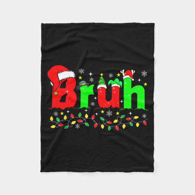 Manta Polar Bruh Funny Christmas Santa Hat Teens Boys Kids Xma (Anverso)