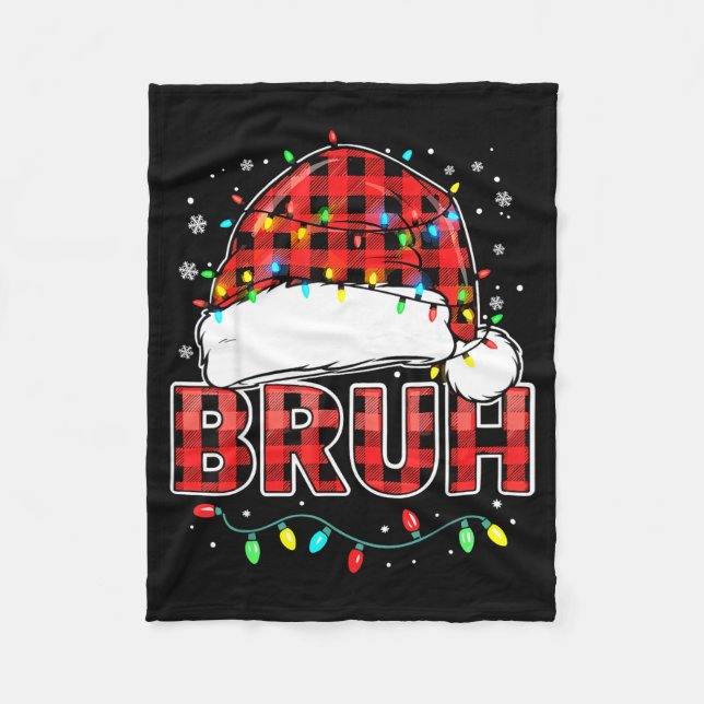 Manta Polar Bruh Funny Santa Hat Lights Christmas  (Anverso)