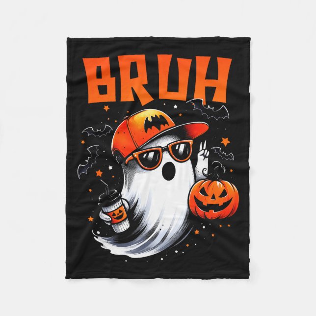 Manta Polar Bruh Ghost Halloween Cute Ghost Trick Or Treat Can (Anverso)