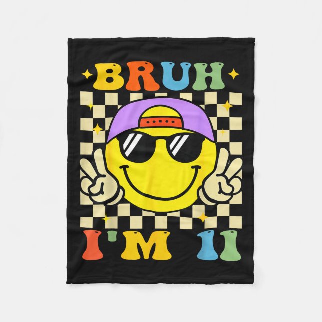 Manta Polar Bruh I'm 11 Years Old Purple Birthday Boys 11th Bi (Anverso)