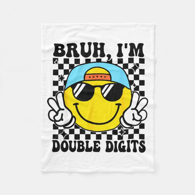 Manta Polar Bruh I'm Double Digits 10 Year Old Boy Birthday 10 (Anverso)