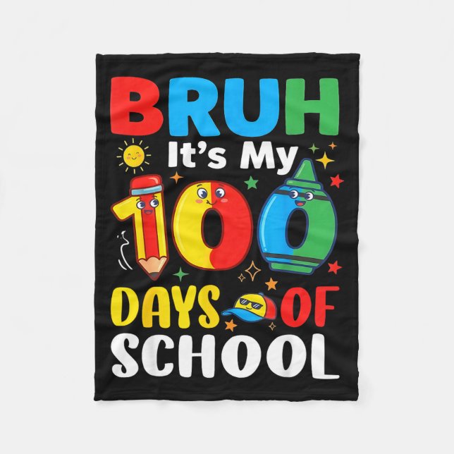 Manta Polar Bruh It's My 100 Days Of School Funny Boy 100th Da (Anverso)