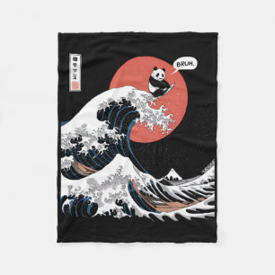 Manta Polar Bruh La Gran Ola Kanagawa Funny Surfin Japonés