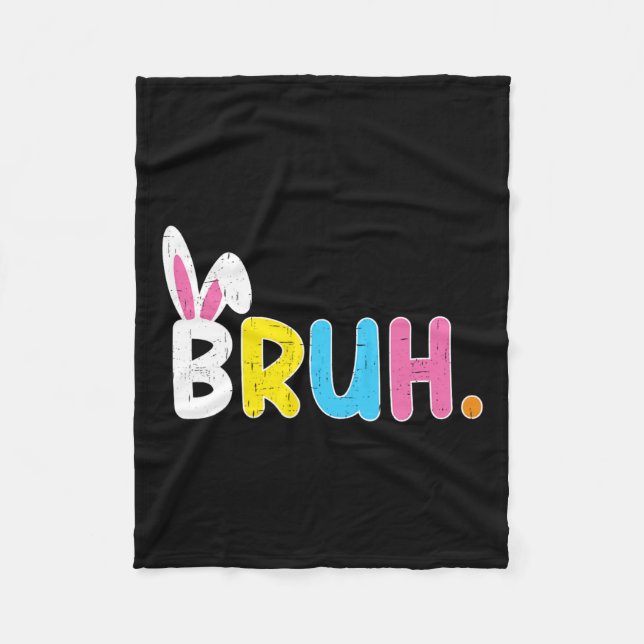 Manta Polar Bruh Meme Easter Day Gracioso Bunny Eggys Adolesce (Anverso)