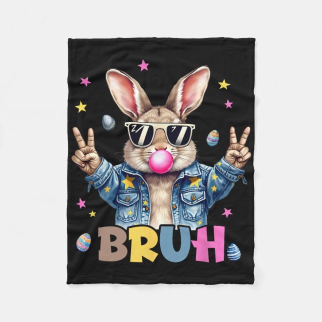 Manta Polar Bruh Meme Easter Day Gracioso Bunny Eggys Adolesce (Anverso)