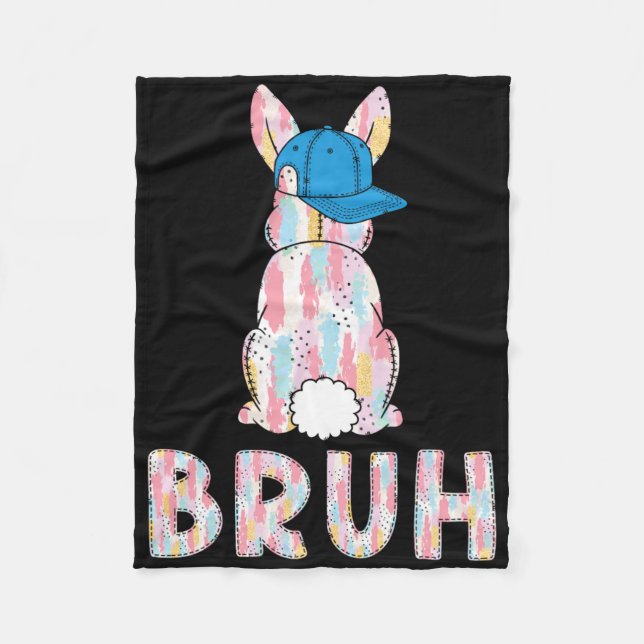 Manta Polar Bruh Meme Easter Day Gracioso Bunny Eggys Adolesce (Anverso)