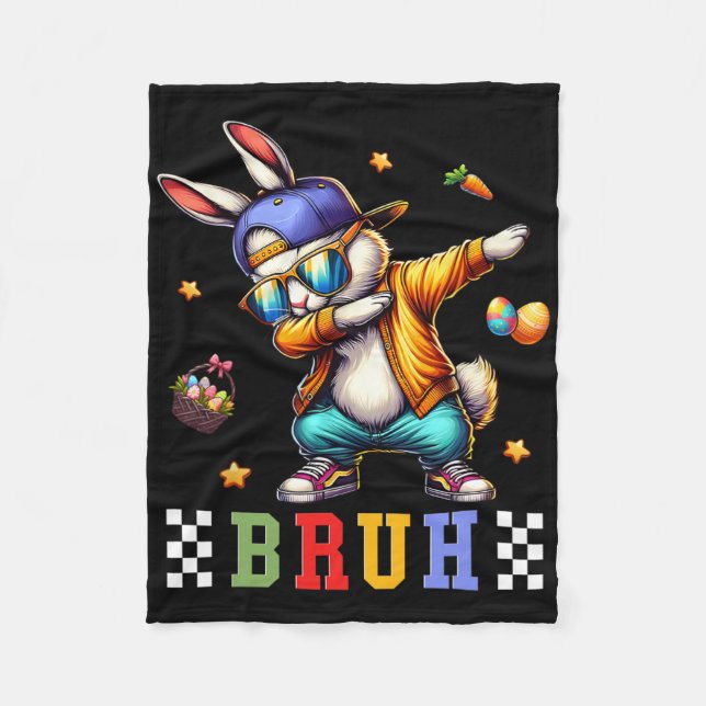 Manta Polar Bruh Meme Easter Day Gracioso Bunny Eggys Adolesce (Anverso)