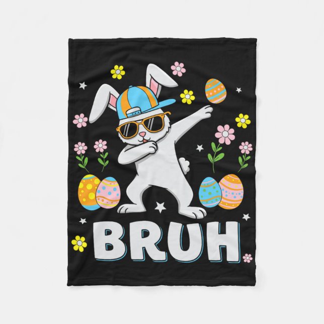 Manta Polar Bruh Meme Easter Day Gracioso Dabbing Bunny Eggys  (Anverso)