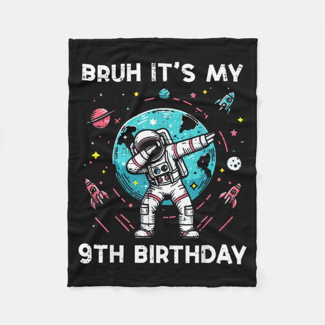 Manta Polar Bruh My 9th Birthday Astronaut Dab 9 Bday Boys Gir (Anverso)