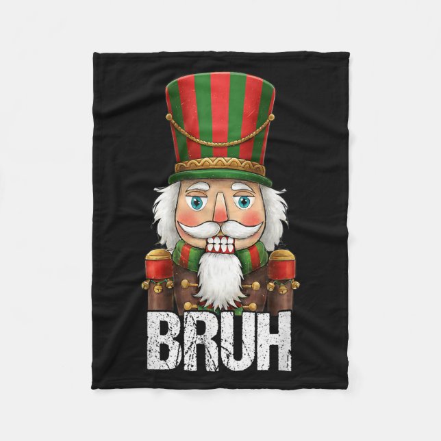 Manta Polar Bruh Navidades Nutcracker Santa Claus Holiday Xmas (Anverso)