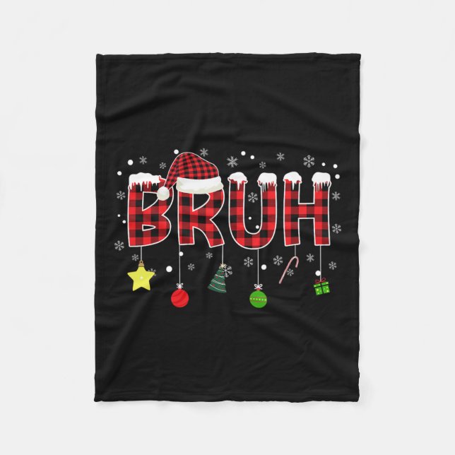 Manta Polar Bruh Navidades Red Plaid Adolescentes Niños Niños  (Anverso)