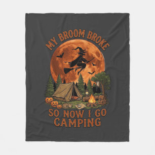 Manta Polar Bruja de Halloween de la escoba rota Camping Tiend