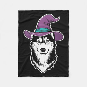 Manta Polar Bruja Perro Husky Mujer Halloween 1