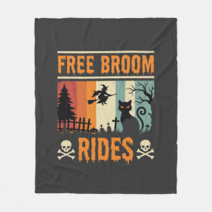 Manta Polar Brujas Gatos Montan Escobas Gratis Halloween