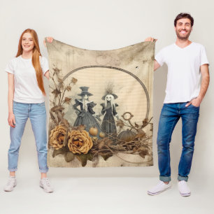 Manta Polar Brujas góticas vintage pergamino de otoño