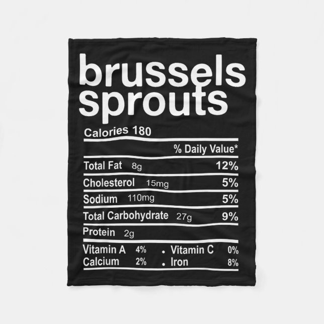 Manta Polar Brussels Sprout Nutrition Facts Funny Thanksgiving (Anverso)