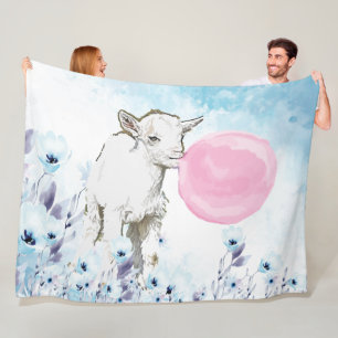 Manta Polar Bubblegum Watercolor Pigmy Mamá y Bebé GetYerGoat™