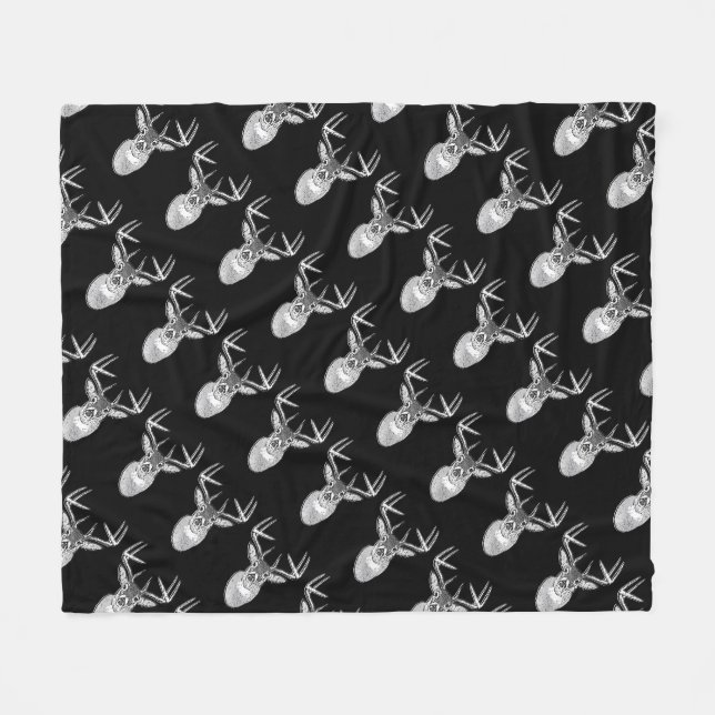 Manta Polar Buck on Black White Tail Deer (Frente (Horizontal))