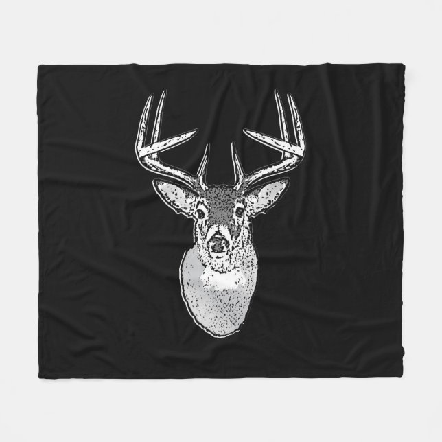 Manta Polar Buck on Black White Tail Deer (Frente (Horizontal))