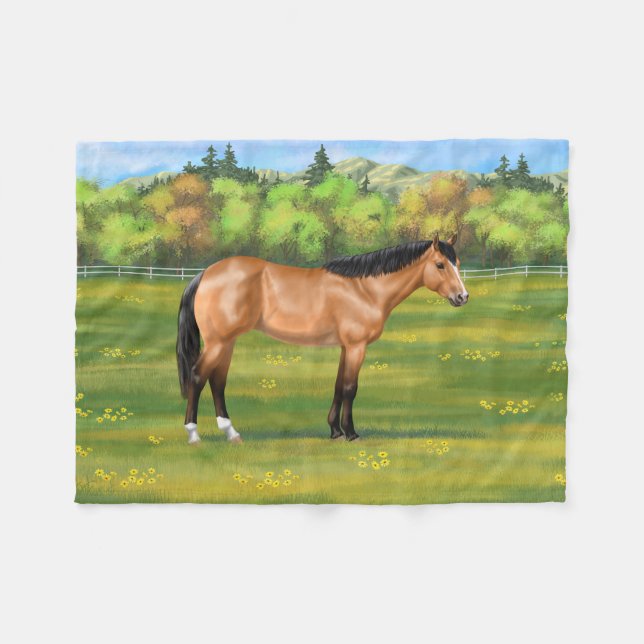 Manta Polar Buckskin Dun Quarter Horse (Frente (Horizontal))