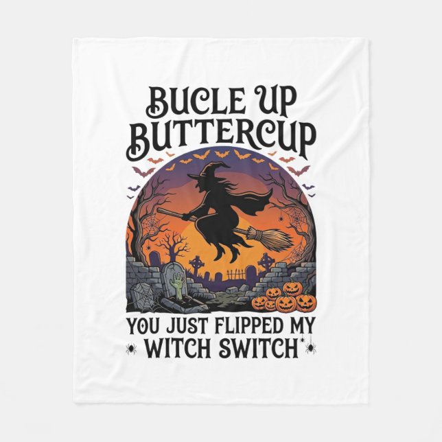 Manta Polar Bucle Up Buttercup Bruja Interruptor Halloween Esc (Anverso)