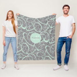 Manta Polar bucles de funky gris de menta personalizados