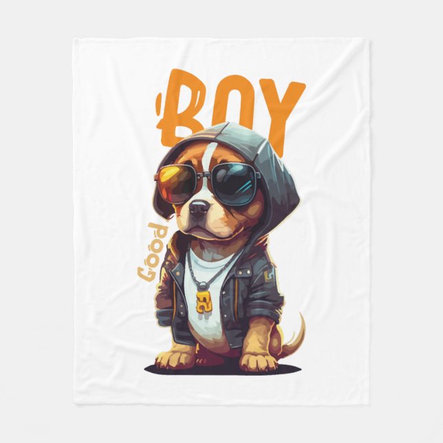 Manta Polar Buen chico perro cachorro (Anverso)