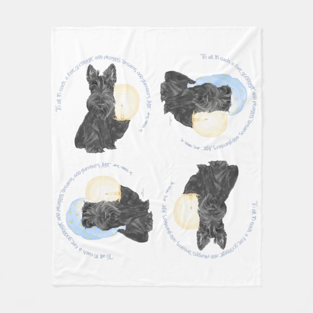 Manta Polar Buenas noches Scottish Terrier (Anverso)