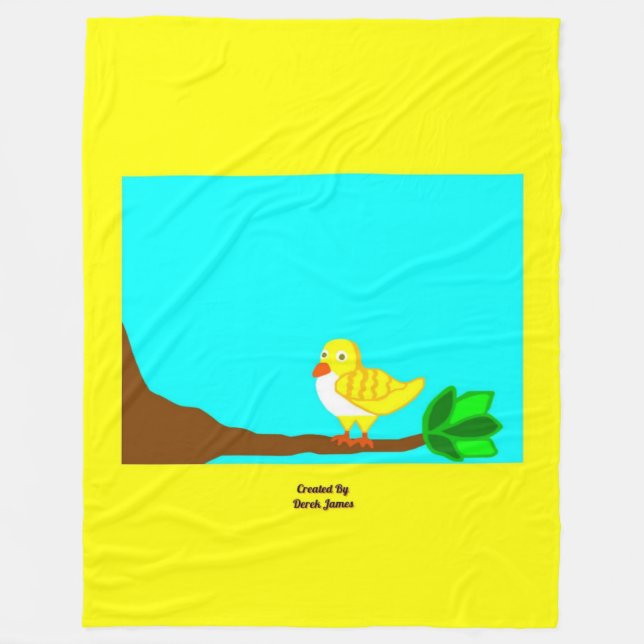 Manta Polar Buenas tardes Ave Amarilla Gran Funda (Anverso)