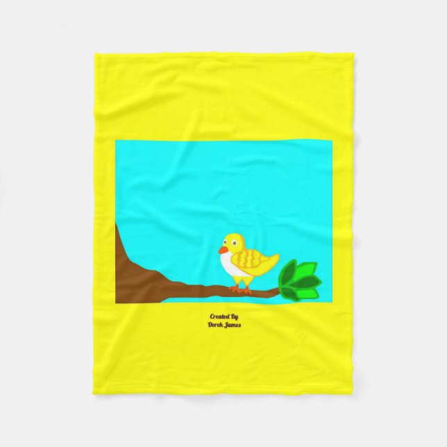 Manta Polar Buenas tardes Ave Amarilla Pequeña Funda (Anverso)