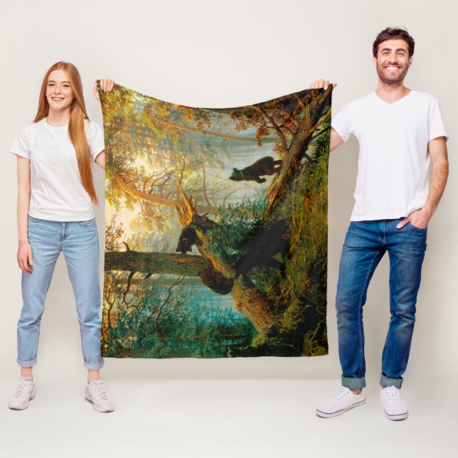 Manta Polar Buenos días en un oso boscoso de pino con costilla (In situ)