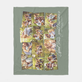 Manta Polar Buenos tiempos grandes recuerdos verde 12 collage