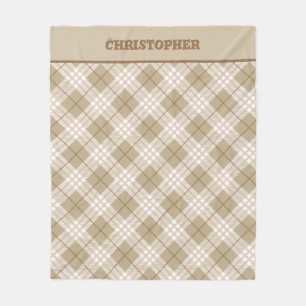 Manta Polar Búfalo beige marrón niños con doble tamaño