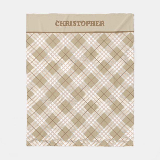 Manta Polar Búfalo beige marrón niños con doble tamaño (Anverso)