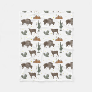 Manta Polar Búfalo Bison Bebé Calf Desert Cactus Stars