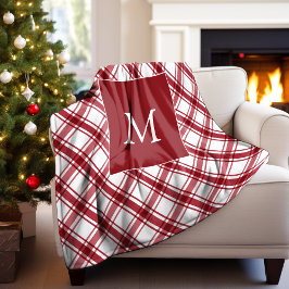 Manta Polar Búfalo cheque rojo