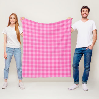 Manta Polar Búfalo de cuadros rosa caliente femenino