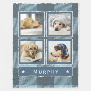 Manta Polar Búfalo de denim azul ruso colocado 4 perros de fot