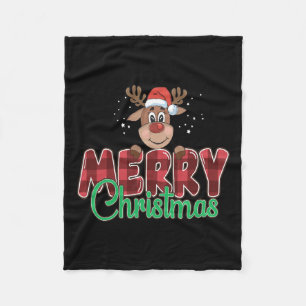 Manta Polar Búfalo navideño vestido de reno rojo de Santa X