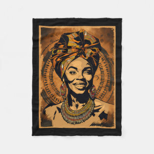 Manta Polar Bufanda Divertida de Tela Kente para Mujeres Afroa