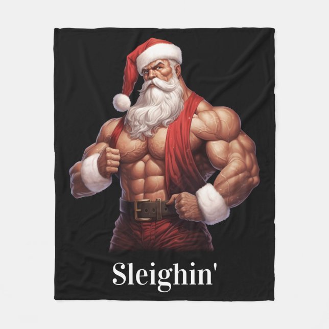 Manta Polar Buff Santa Claus Workout Muscles Gym (Anverso)