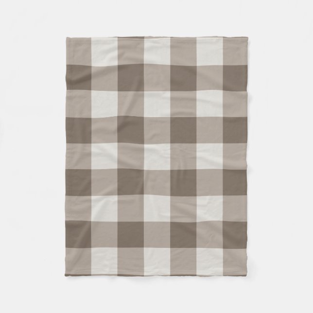 Manta Polar Buffalo Check Beige Cream Ivory Gingham (Anverso)