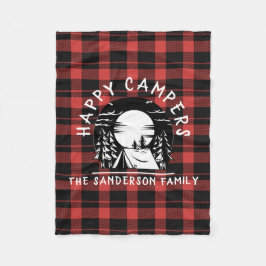 Manta Polar Buffalo Plaid Happy Campers Familia Camping