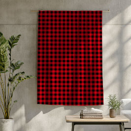 Manta Polar Buffalo Plaid Throw Red Black Lumberjack Vibes