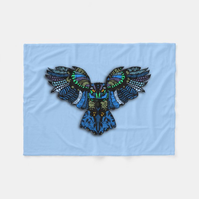 Manta Polar Búho Azul (Frente (Horizontal))