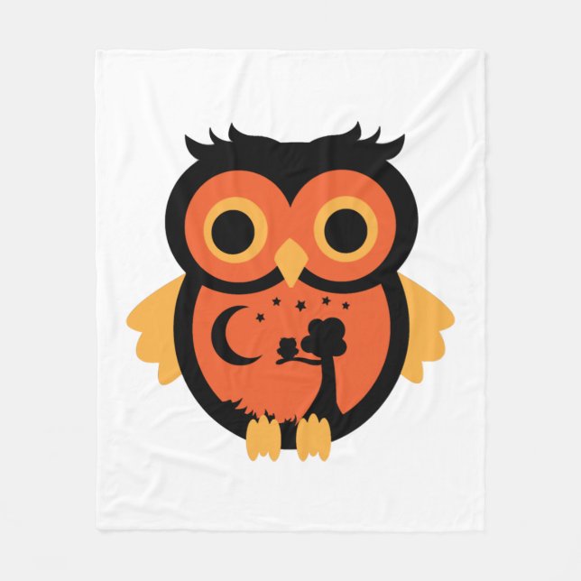 Manta Polar Búho de Halloween (Anverso)