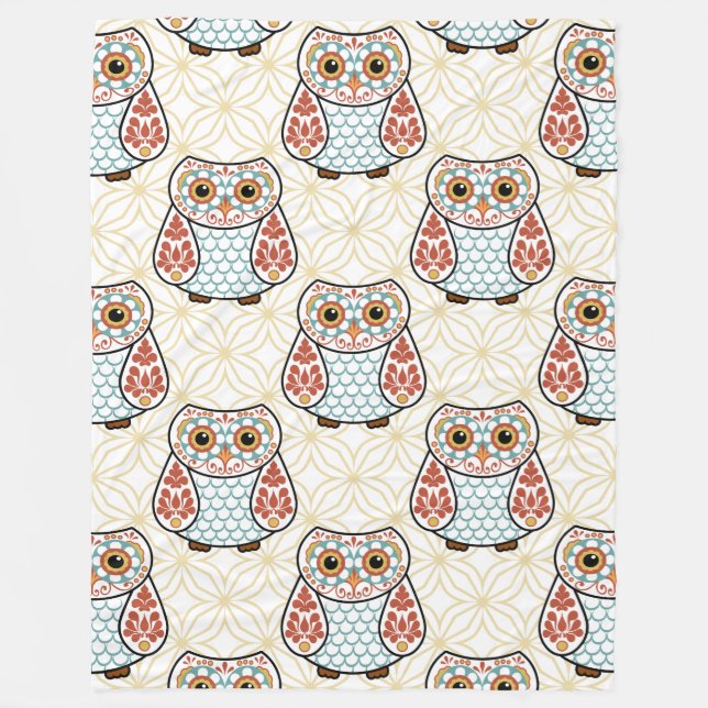 Manta Polar Búho del arte popular en el oro (Anverso)