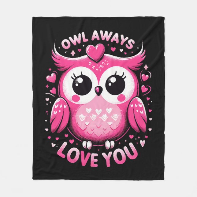 Manta Polar Búho Siempre Te Amará - Día de San Valentín (Anverso)