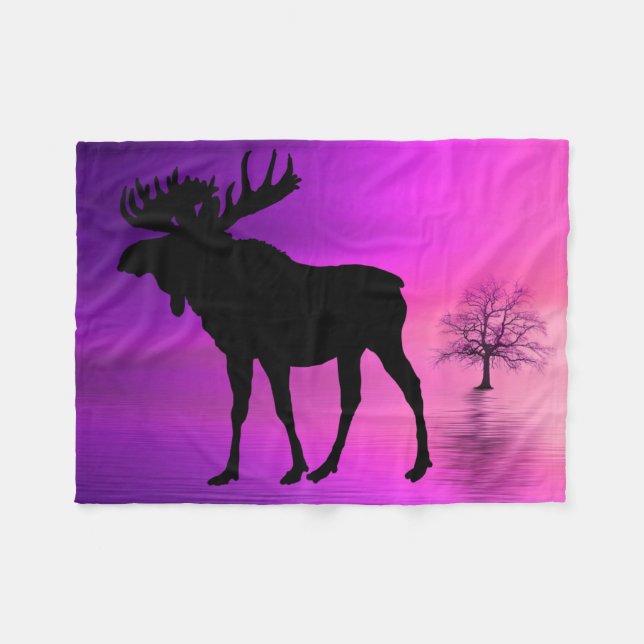 Manta Polar Bull Moose Silhouette (Frente (Horizontal))